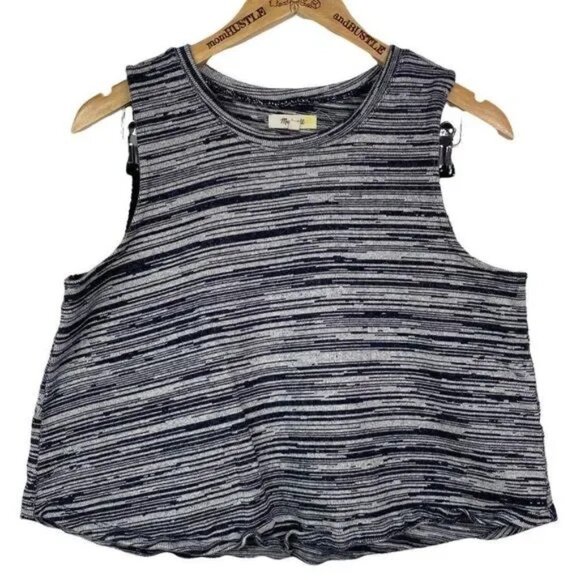 Madewell Tops - MADEWELL WOMEN'S BLACK/GRAY CROPPED TANK TOP SWEATER SIZE MEDIUM-EUC
